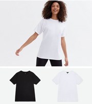 New Look Black and White Jersey Oversized T-Shirts